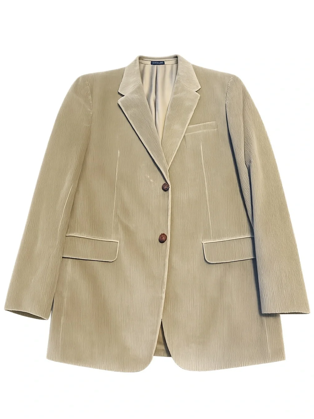 Monsieur Adolfo Men’s Corduroy Blazer 42R Olive Taupe Two-Button Sport Coat